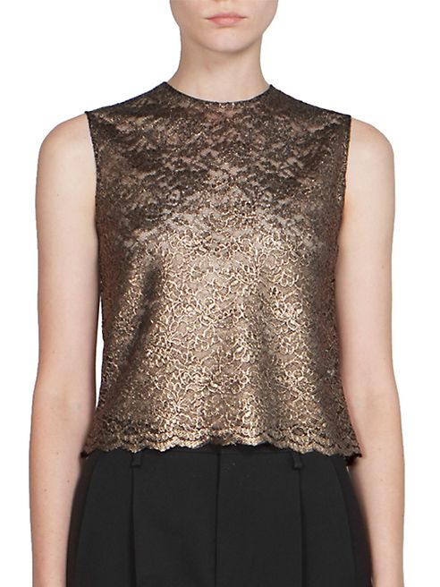 Saint Laurent - Metallic Lace Top