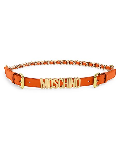 Moschino - Logo Chain Faux Leather Belt