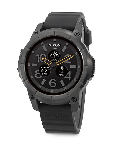 Nixon - Mission Polycarbonate & Silicone Strap Touchscreen Smartwatch