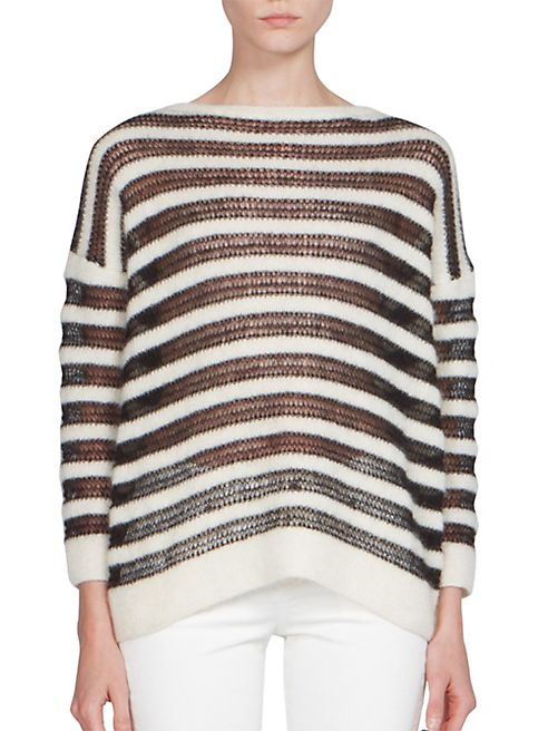 Saint Laurent - Long Sleeve Striped Sweater