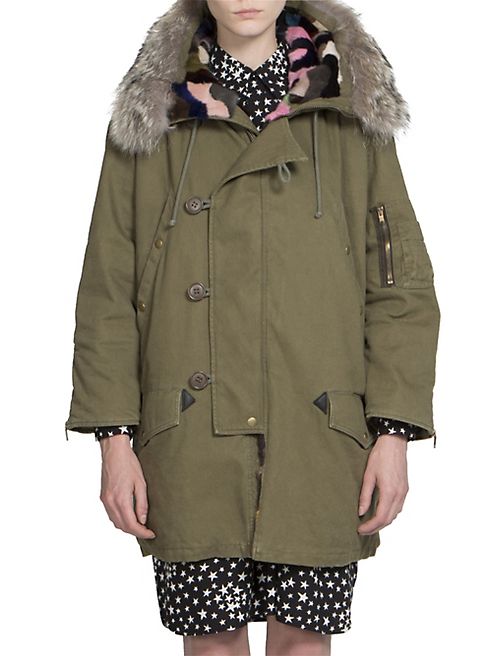 Saint Laurent - Army Fur-Trim Parka