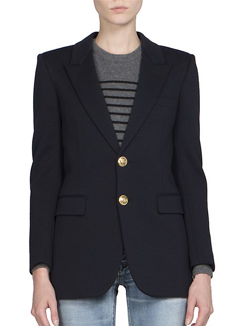 Saint Laurent - Anchor Button Wool Jersey Blazer