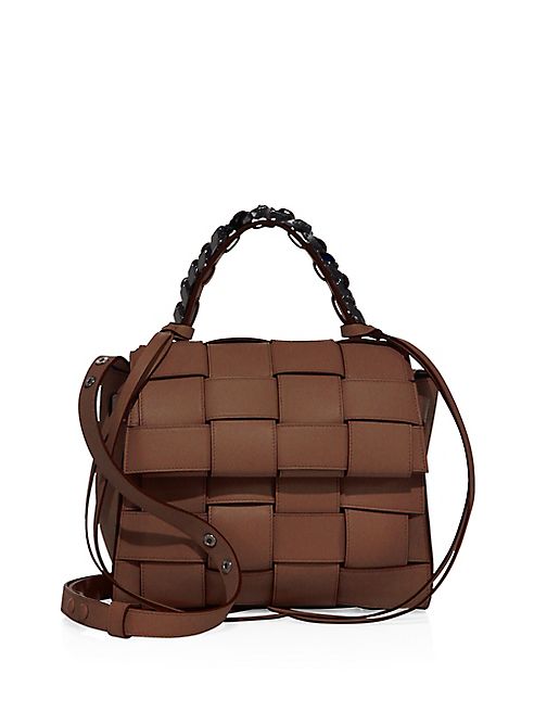 Elena Ghisellini - Angel Medium Woven Leather Top-Handle Satchel