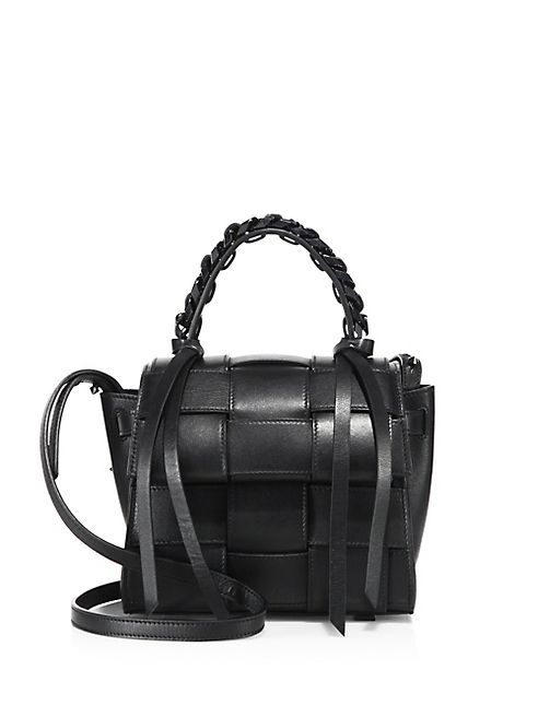 Elena Ghisellini - Angel Mini Woven Leather Top-Handle Satchel