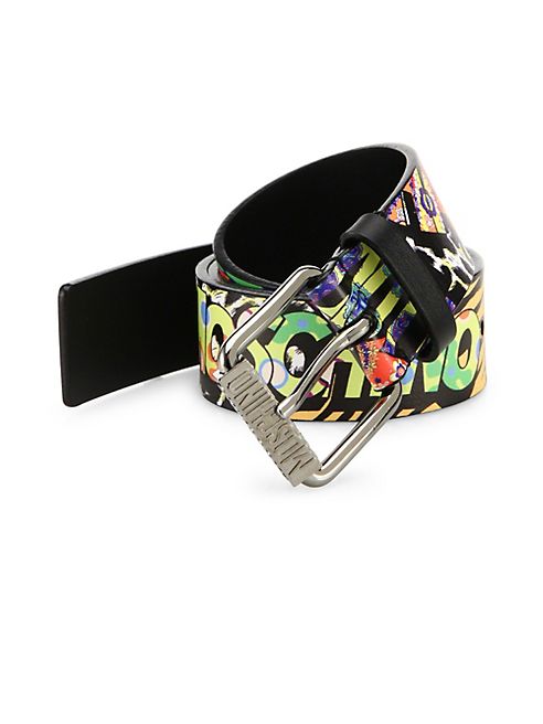 Moschino - Fantasy Graphic Printed Leather Belt