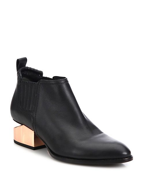 Alexander Wang - Kori Metal Tilt-Heel Leather Booties