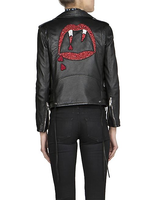 Saint Laurent - Blood Luster Leather Moto Jacket