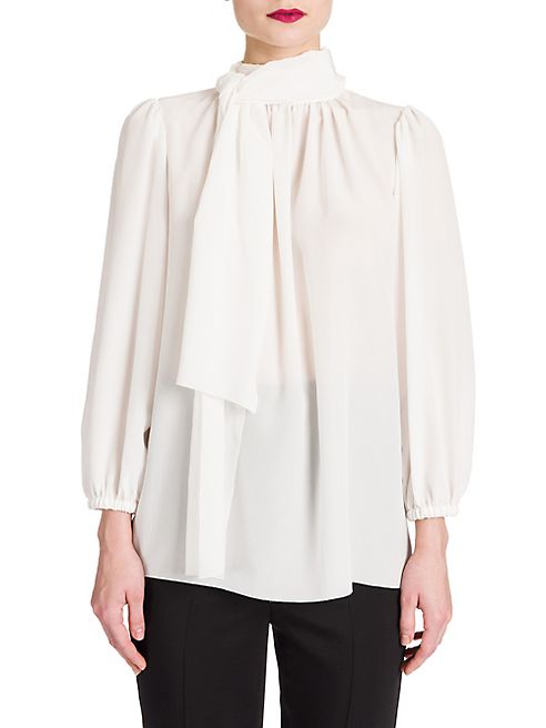 Dolce & Gabbana - Tie-Neck Crepe de Chine Blouse