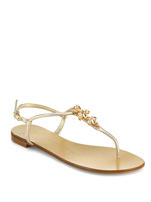 Giuseppe Zanotti - Swarovski Crystal Accented Thong Sandals