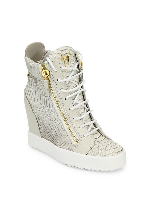 Giuseppe Zanotti - Lamaylorenz Leather Wedge Sneakers