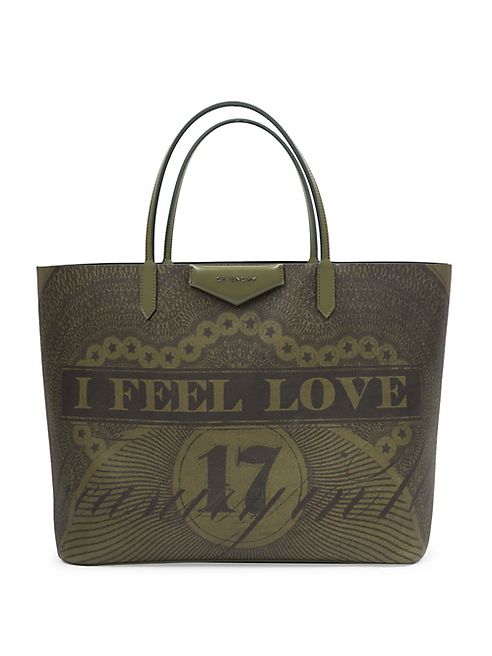 Givenchy - Antigona Dollar-Print Leather Tote