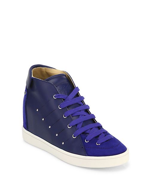 Giuseppe Zanotti - Soma 50 Leather High-Top Wedge Sneakers