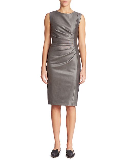 Max Mara - Cantis Ruched Virgin Wool & Silk Dress