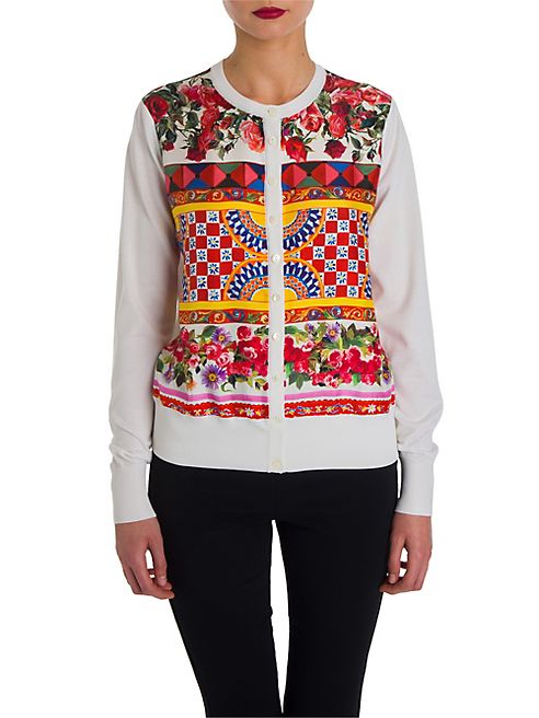 Dolce & Gabbana - Foulard Front Silk Cardigan