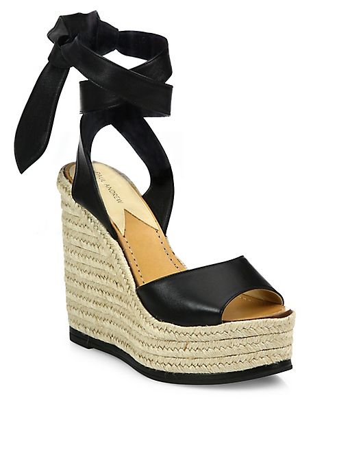 Paul Andrew - Lulea Leather Espadrille Wedge Sandals