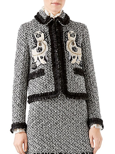 Gucci - Embroidered Tweed Jacket