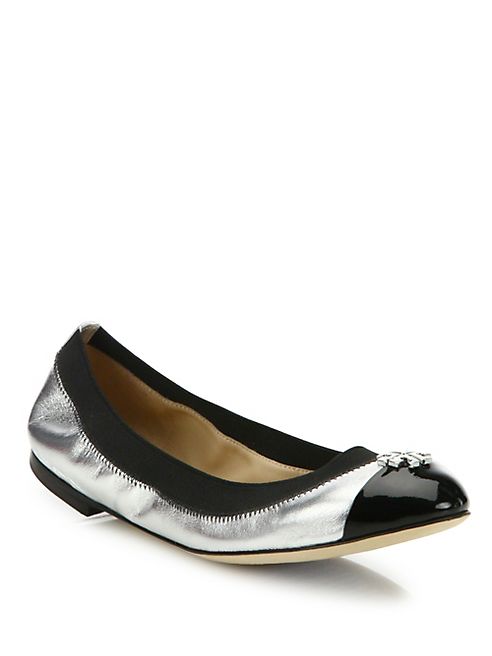 Tory Burch - Jolie Metallic Leather Ballet Flats