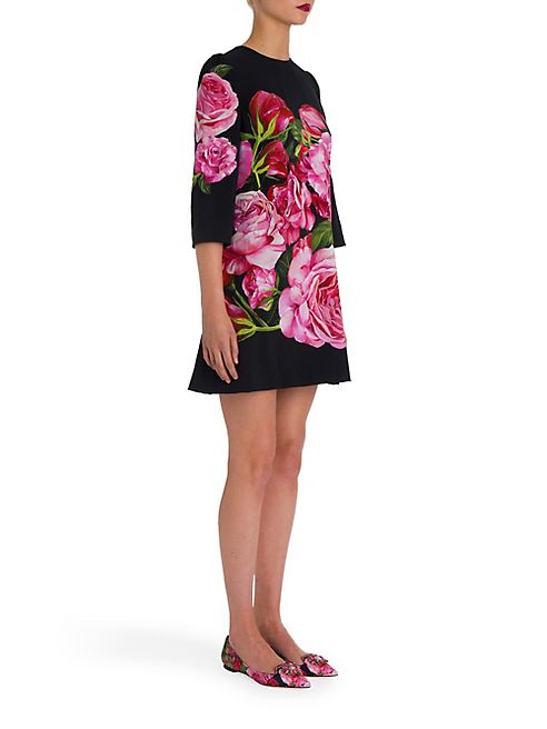 Dolce & Gabbana - Stretch Cady Printed A-Line Dress