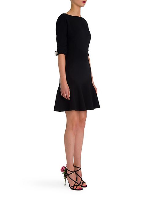 Dolce & Gabbana - Jewel-Button Wool Fit-&-Flare Dress