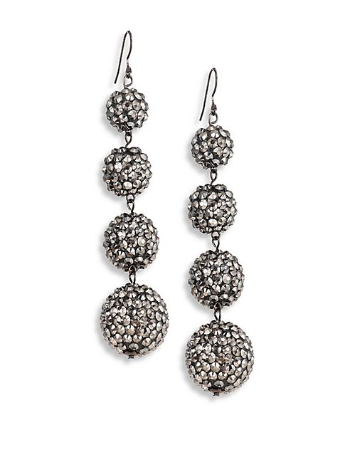 Kenneth Jay Lane - Four-Ball Hematite Drop Earrings