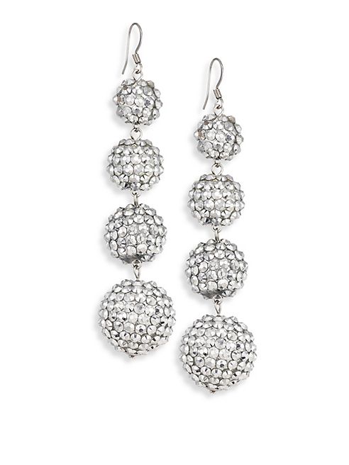 Kenneth Jay Lane - Four-Ball Crystal Drop Earrings