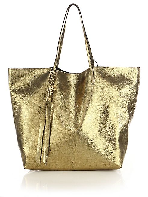 Alexander McQueen - Skull Open Metallic Leather Shopper