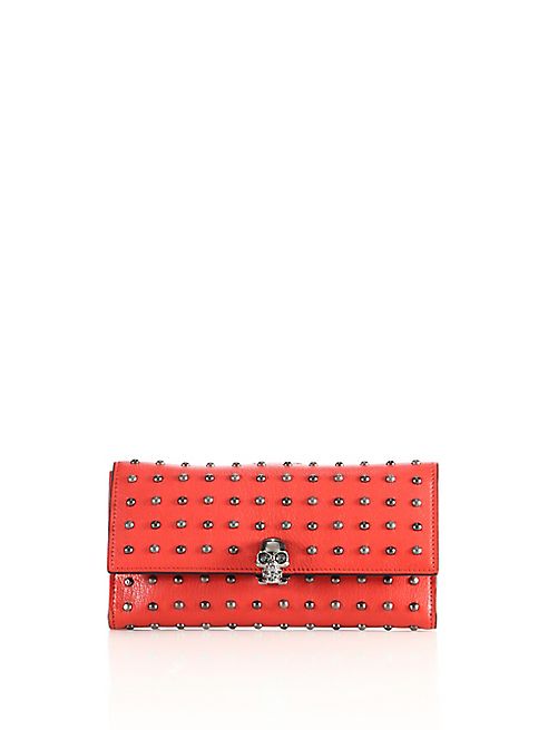 Alexander McQueen - Skull Studded Leather Continental Flap Wallet