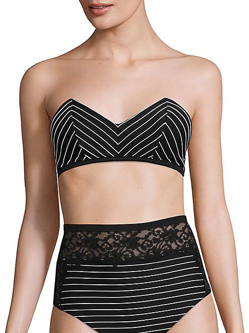 Fleur du Mal - Zipper Back Bandeau Bikini Top