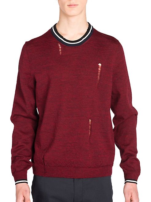 Lanvin - Solid Open Stitch Wool Sweater