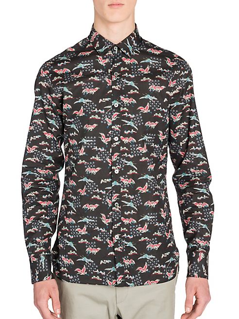 Lanvin - Evolutive Cranes Print Poplin Shirt