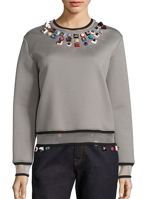 Fendi - Studded Jersey Sweatshirt