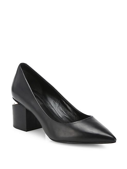 Alexander Wang - Simona Tilt-Heel Leather Point Toe Pumps