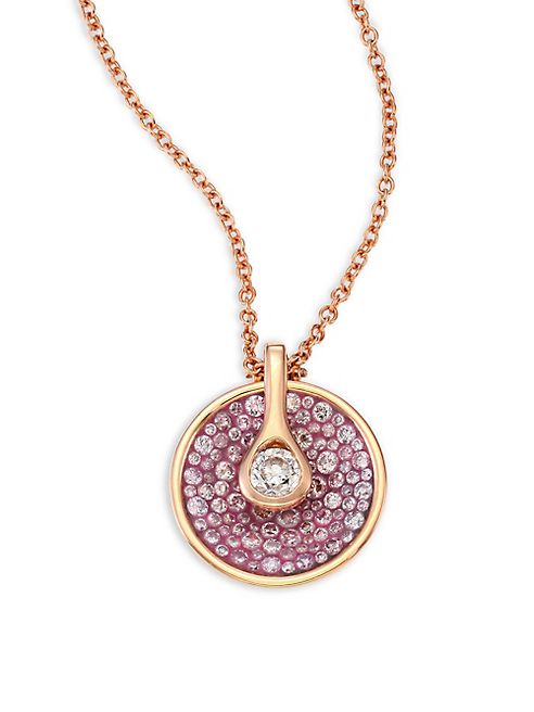 Plevé - Opus Diamond & 18K Rose Gold Pendant Necklace