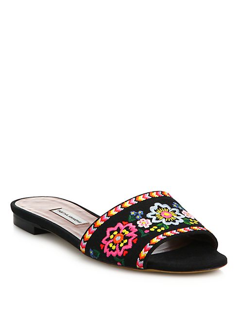 Tabitha Simmons - Sprinkles Festival Embroidered Linen Slides