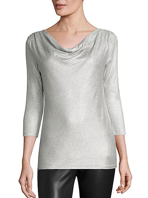 Majestic Filatures - Metallic Cowlneck Top