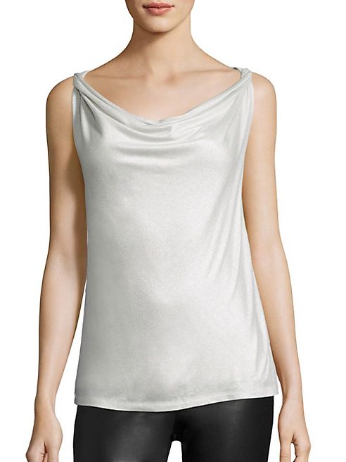 Majestic Filatures - Metallic Cowlneck Tank Top