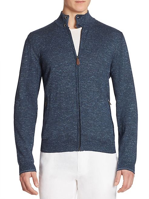 Saks Fifth Avenue Collection - Tweed Zip-Front Cardigan