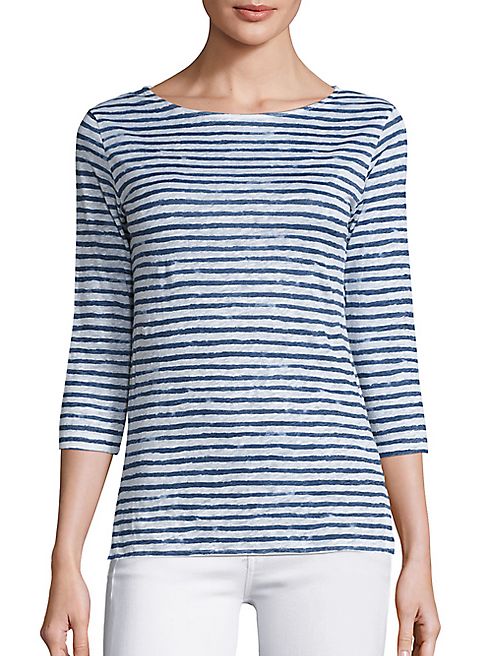 Majestic Filatures - Striped Linen Tee