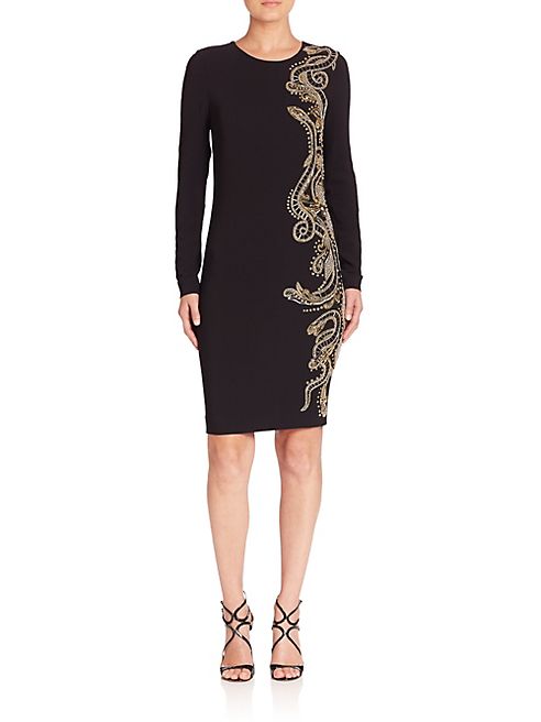 Roberto Cavalli - Embroidered Long-Sleeve Dress