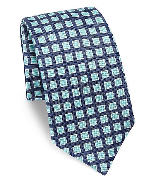 Kiton - Square Patterned Silk Tie