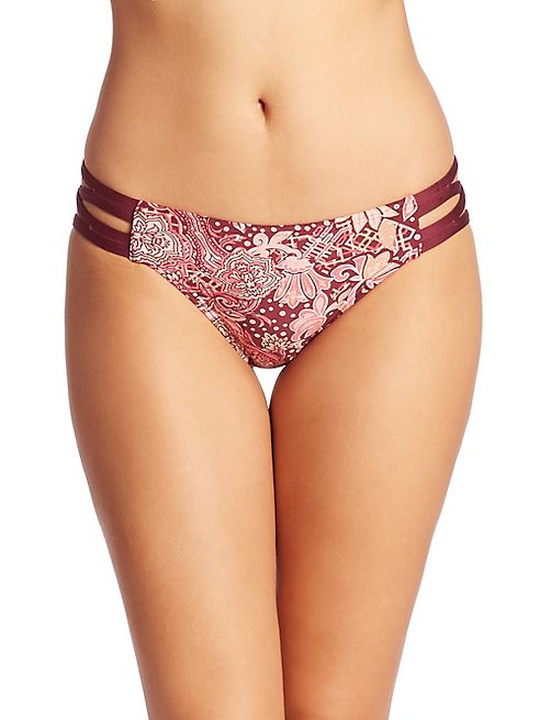 Carmen Marc Valvo - Ornamental Floral Strappy Bikini Bottom