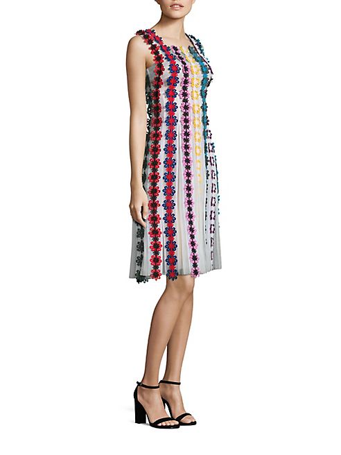 Mary Katrantzou - Nash Sleeveless Flower Embroidered Silk Dress