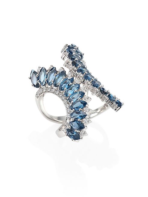 Hueb - Mirage Diamond & London Blue Topaz Ring