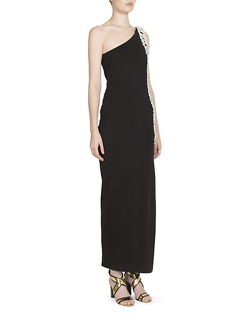 Balmain - Embellished One-Shoulder Gown