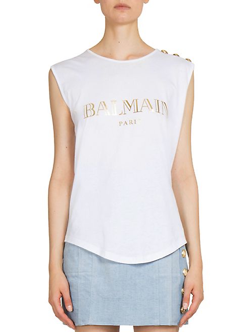 Balmain - Cotton Logo Muscle Tee