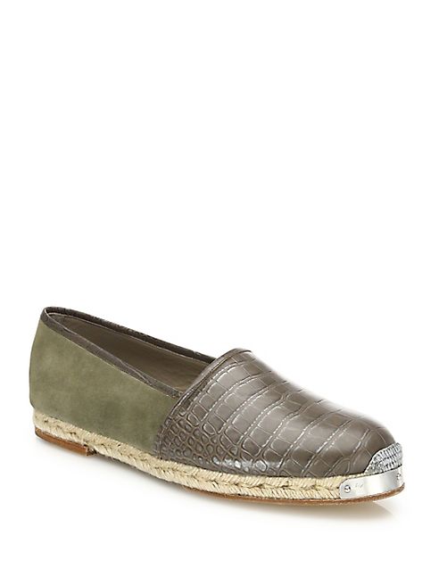 Giuseppe Zanotti - Leather Slip-On Espadrilles