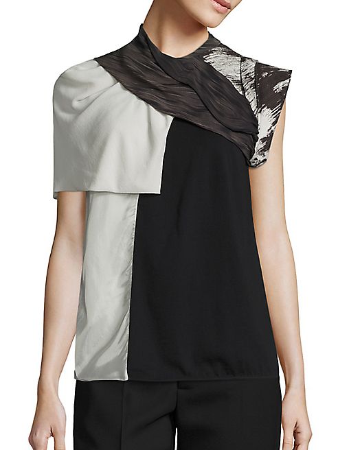 Rick Owens - Croissant Asymmetric Silk Tee