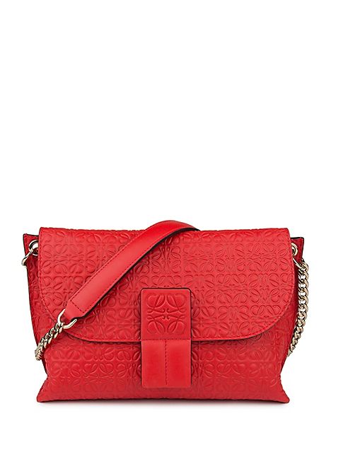 LOEWE - Avenue Embossed Leather Chain Shoulder Bag