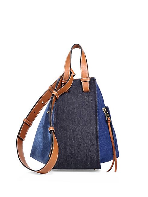 LOEWE - Hammock Small Denim and Leather Hobo Bag