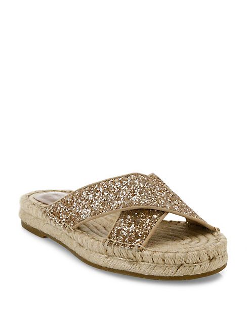 Joie - Ianna Glitter & Suede Espadrille Slide Sandals